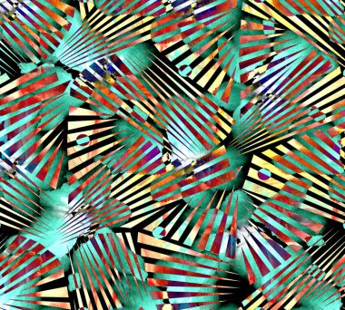 Colorful wavy stripes pattern. Fractal colorful pattern. Wavy futuristic background. Abstract digital fractal pattern. Abstract glitch texture. horizontal background