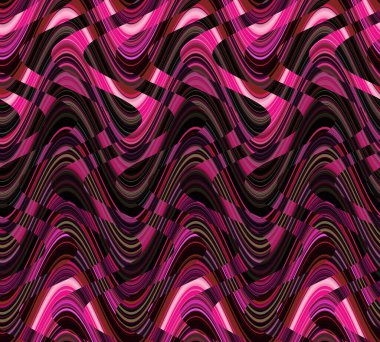 Colorful wavy stripes pattern. Fractal colorful pattern. Wavy futuristic background. Abstract digital fractal pattern. Abstract glitch texture. horizontal background