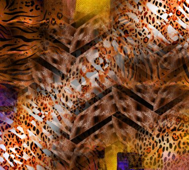 Colorful wavy stripes pattern. Fractal colorful pattern. Wavy futuristic background. Abstract digital fractal pattern. Abstract glitch texture. horizontal background