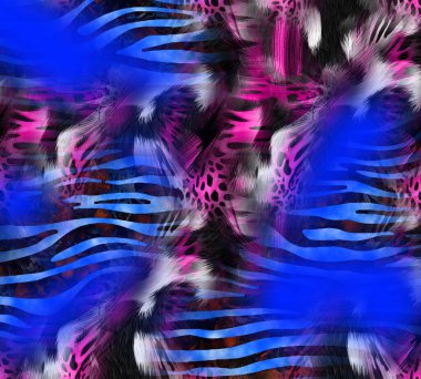 Colorful wavy stripes pattern. Fractal colorful pattern. Wavy futuristic background. Abstract digital fractal pattern. Abstract glitch texture. horizontal background