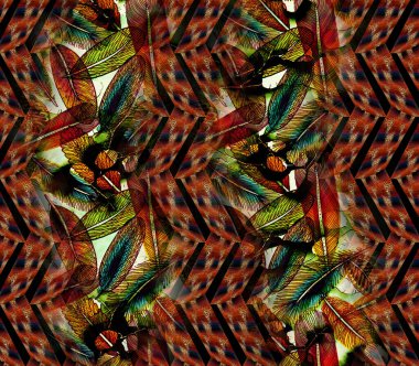 soyut tavus kuşu renkli geometrik desen, tekstil ve tasarım için renkli dalgalı desen, yaratıcı tasarım için soyut fraktal çizim, renkli psikedelik arkaplan