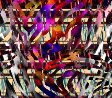 soyut tavus kuşu renkli geometrik desen, tekstil ve tasarım için renkli dalgalı desen, yaratıcı tasarım için soyut fraktal çizim, renkli psikedelik arkaplan