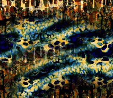 Renkli Desenler Çalışması, Leopar, Zebra, Kamuflaj ve Elbise Tasarımı. Tekstil, Kumaş, Yastık ve Modern Kolaj Şablonu, dijital baskı elbisesine basılacak muhteşem desenler, leopar zebra barok