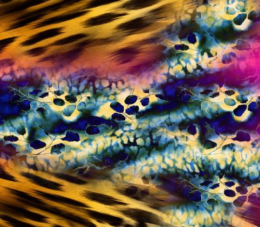 Renkli Desenler Çalışması, Leopar, Zebra, Kamuflaj ve Elbise Tasarımı. Tekstil, Kumaş, Yastık ve Modern Kolaj Şablonu, dijital baskı elbisesine basılacak muhteşem desenler, leopar zebra barok