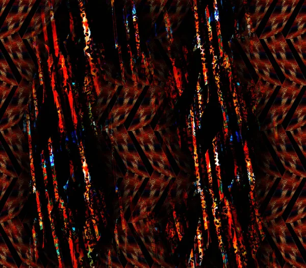 Abstrakt Påfugl Farvet Geometrisk Mønster Farverige Bølget Stribet Mønster Tekstil - Stock-foto