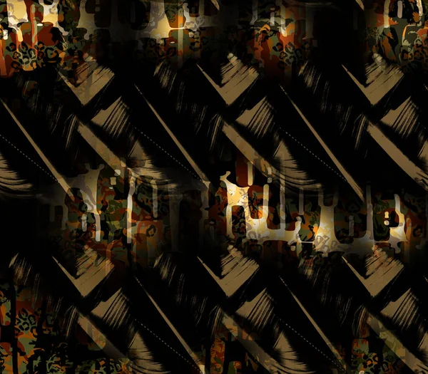 Abstrakt Påfågel Färgat Geometriskt Mönster Färgglada Vågiga Randiga Mönster För — Stockfoto