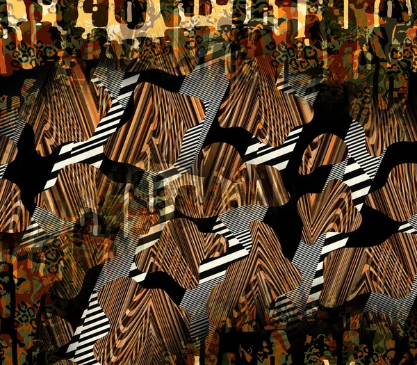 Kleurrijk Patroon Studie Luipaard Zebra Camouflage Jurk Ontwerpen Textiel Stof — Stockfoto