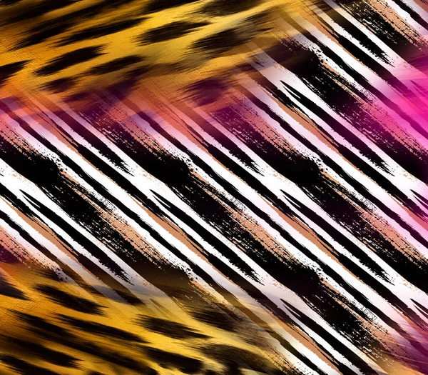 공작새의 기하학적 디자인에 색깔의 줄무늬 창조적 디자인에 추상적 프랙탈 환각적 — 스톡 사진
