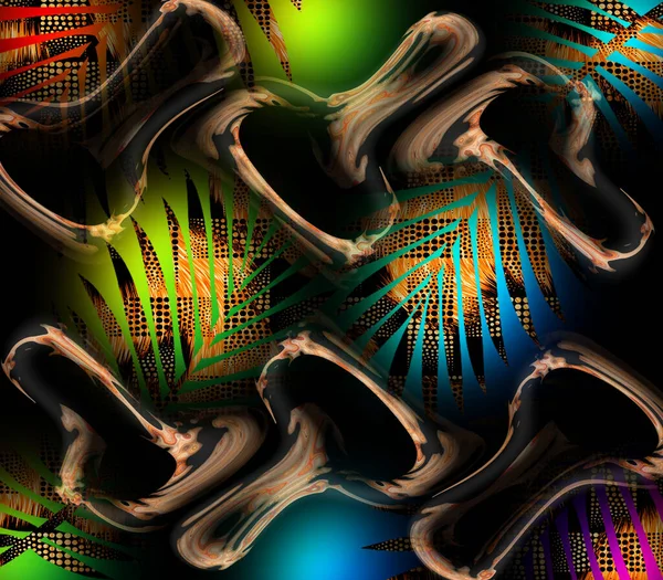Abstracto Patrón Geométrico Color Pavo Real Patrón Rayas Onduladas Coloridas — Foto de Stock