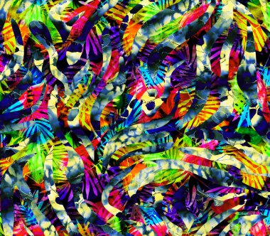 soyut tavus kuşu renkli geometrik desen, tekstil ve tasarım için renkli dalgalı desen, yaratıcı tasarım için soyut fraktal çizim, renkli psikedelik arkaplan