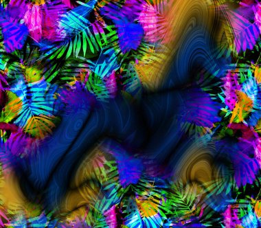 soyut tavus kuşu renkli geometrik desen, tekstil ve tasarım için renkli dalgalı desen, yaratıcı tasarım için soyut fraktal çizim, renkli psikedelik arkaplan