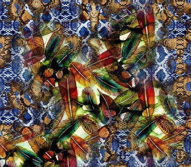 soyut tavus kuşu renkli geometrik desen, tekstil ve tasarım için renkli dalgalı desen, yaratıcı tasarım için soyut fraktal çizim, renkli psikedelik arkaplan