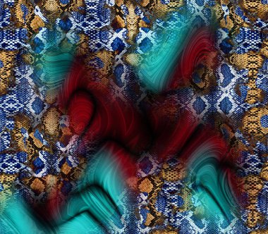 soyut tavus kuşu renkli geometrik desen, tekstil ve tasarım için renkli dalgalı desen, yaratıcı tasarım için soyut fraktal çizim, renkli psikedelik arkaplan