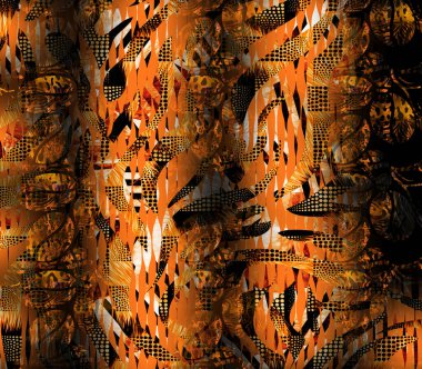 soyut tavus kuşu renkli geometrik desen, tekstil ve tasarım için renkli dalgalı desen, yaratıcı tasarım için soyut fraktal çizim, renkli psikedelik arkaplan