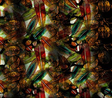 soyut tavus kuşu renkli geometrik desen, tekstil ve tasarım için renkli dalgalı desen, yaratıcı tasarım için soyut fraktal çizim, renkli psikedelik arkaplan