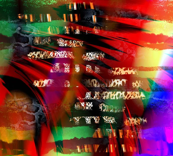 Абстрактный Павлиний Геометрический Узор Красочный Волнистый Полосатый Узор Текстиля Дизайна — стоковое фото