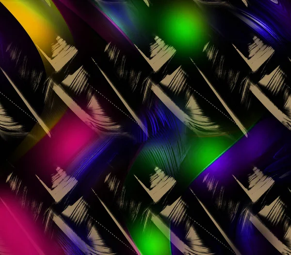 Abstrato Pavão Colorido Padrão Geométrico Padrão Listrado Ondulado Colorido Para — Fotografia de Stock
