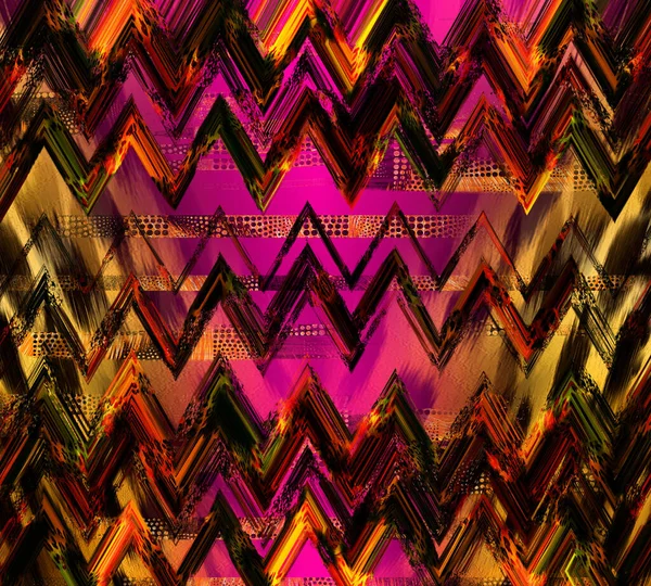 Abstract Peacock Colored Geometric Pattern Colorful Wavy Striped Pattern Textile — Stock Photo, Image