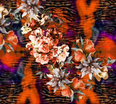 soyut tavus kuşu renkli geometrik desen, tekstil ve tasarım için renkli dalgalı desen, yaratıcı tasarım için soyut fraktal çizim, renkli psikedelik arkaplan