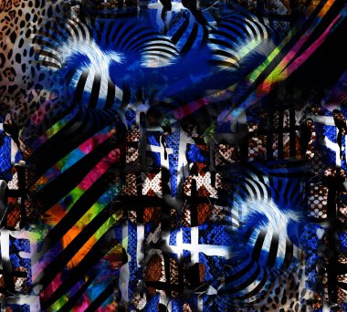 soyut tavus kuşu renkli geometrik desen, tekstil ve tasarım için renkli dalgalı desen, yaratıcı tasarım için soyut fraktal çizim, renkli psikedelik arkaplan