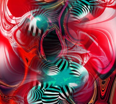 soyut tavus kuşu renkli geometrik desen, tekstil ve tasarım için renkli dalgalı desen, yaratıcı tasarım için soyut fraktal çizim, renkli psikedelik arkaplan