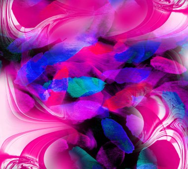 soyut tavus kuşu renkli geometrik desen, tekstil ve tasarım için renkli dalgalı desen, yaratıcı tasarım için soyut fraktal çizim, renkli psikedelik arkaplan