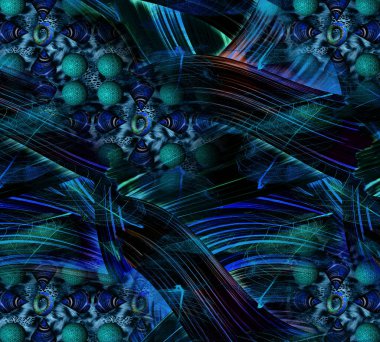 soyut tavus kuşu renkli geometrik desen, tekstil ve tasarım için renkli dalgalı desen, yaratıcı tasarım için soyut fraktal çizim, renkli psikedelik arkaplan