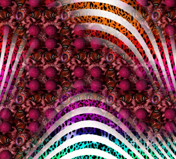 Abstrakcyjny Paw Kolorowy Wzór Geometryczny Kolorowe Faliste Paski Wzór Dla — Zdjęcie stockowe