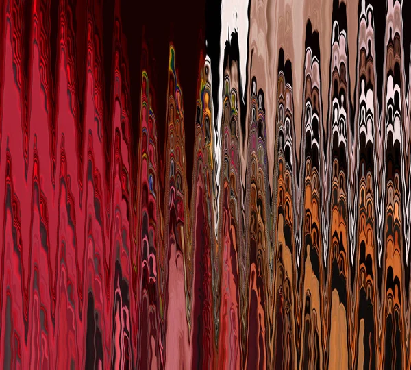 공작새의 기하학적 디자인에 색깔의 줄무늬 창조적 디자인에 추상적 프랙탈 환각적 — 스톡 사진