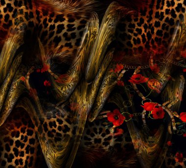 Tekstil kumaş baskı deseni, Yastık deseni, Elbise deseni tasarımı, Leopar, Kamuflaj, Zebra, Barok ve Kombinasyon desenleri. Geometri dokusu modern deseni tekrarlıyor. Leopar deseni ipek atkı tasarımı.