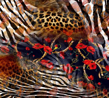 Tekstil kumaş baskı deseni, Yastık deseni, Elbise deseni tasarımı, Leopar, Kamuflaj, Zebra, Barok ve Kombinasyon desenleri. Geometri dokusu modern deseni tekrarlıyor. Leopar deseni ipek atkı tasarımı.