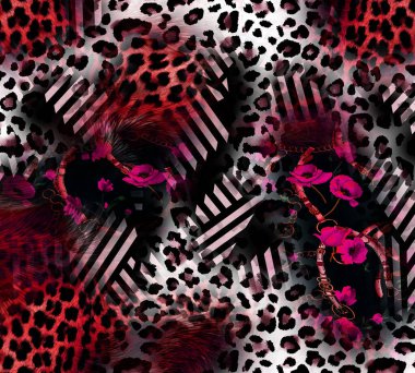 Tekstil kumaş baskı deseni, Yastık deseni, Elbise deseni tasarımı, Leopar, Kamuflaj, Zebra, Barok ve Kombinasyon desenleri. Geometri dokusu modern deseni tekrarlıyor. Leopar deseni ipek atkı tasarımı.