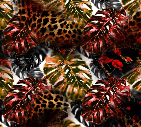 Patrón Impresión Tela Textil Diseños Cojín Diseño Patrón Vestido Leopardo —  Fotos de Stock