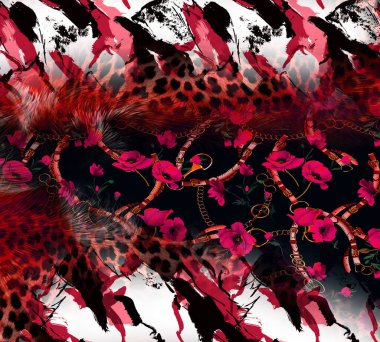 Tekstil kumaş baskı deseni, Yastık deseni, Elbise deseni tasarımı, Leopar, Kamuflaj, Zebra, Barok ve Kombinasyon desenleri. Geometri dokusu modern deseni tekrarlıyor. Leopar deseni ipek atkı tasarımı.