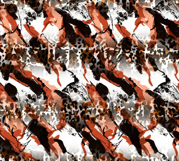 Υφασμάτινο Μοτίβο Εκτύπωσης Σχέδια Μαξιλαριών Σχέδιο Φορεμάτων Λεοπάρδαλη Καμουφλάζ Ζέβρα — Φωτογραφία Αρχείου