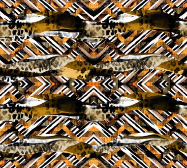 Renkli Desenler Çalışması, Leopar, Zebra, Kamuflaj ve Elbise Tasarımı. Tekstil, Kumaş, Yastık ve Modern Kolaj Şablonu, dijital baskı elbisesine basılacak muhteşem desenler, leopar zebra barok