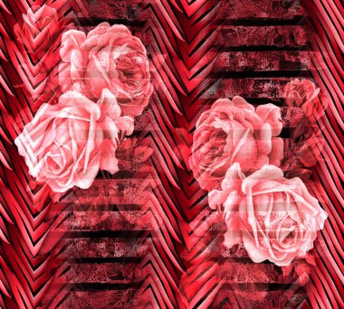 Renkli desenler, kumaş desenler, yatay ince renkli çizgiler. Tekstil çizimi. Renkli zig zag desenli soyut desenli desen.