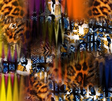 Renkli desenler, kumaş desenler, yatay ince renkli çizgiler. Tekstil çizimi. Renkli zig zag desenli soyut desenli desen.