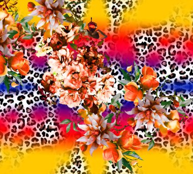 Renkli desenler, kumaş desenler, yatay ince renkli çizgiler. Tekstil çizimi. Renkli zig zag desenli soyut desenli desen.