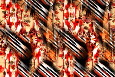 Horizontal thin colorful lines background.Textile illustration.Fractal colorful pattern.Print pattern illustration.Abstract decorative texture with colorful zig zag pattern. illustration.