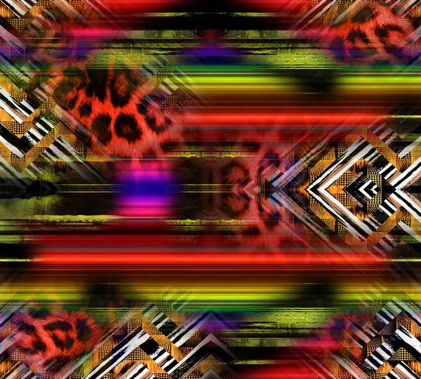 Horizontal Thin Colorful Lines Background Textile Illustration Fractal Colorful Pattern — ストック写真