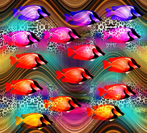 Horizontal Thin Colorful Lines Background Textile Illustration Fractal Colorful Pattern — Stock Fotó