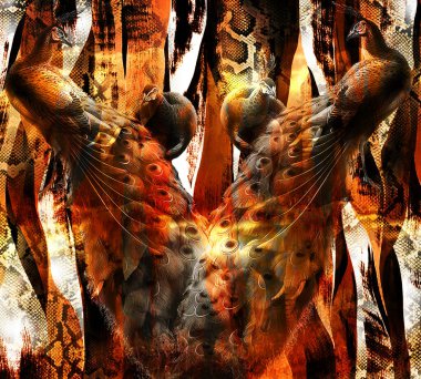 Renkli Desenler Çalışması, Leopar, Elbise Tasarımları. Tekstil, Kumaş, Yastık ve Modern Kolaj Şablonu. Dijital baskı elbisesi, moda tasarımları, baskı, moda desenleri.