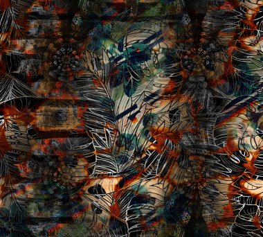 Renkli Desenler Çalışması, Leopar, Elbise Tasarımları. Tekstil, Kumaş, Yastık ve Modern Kolaj Şablonu. Dijital baskı elbisesi, moda tasarımları, baskı, moda desenleri.