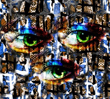 Renkli Desenler Çalışması, Leopar, Elbise Tasarımları. Tekstil, Kumaş, Yastık ve Modern Kolaj Şablonu. Dijital baskı elbisesi, moda tasarımları, baskı, moda desenleri.