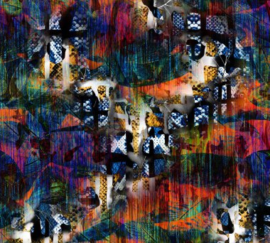 Renkli Desenler Çalışması, Leopar, Elbise Tasarımları. Tekstil, Kumaş, Yastık ve Modern Kolaj Şablonu. Dijital baskı elbisesi, moda tasarımları, baskı, moda desenleri.