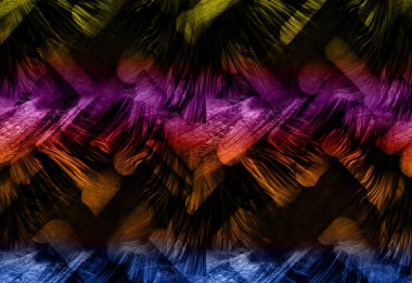 Çok renkli soyut arkaplan. Dijital efektler. Geometrik doku. Renkli desen. Poster, broşür, el ilanı ve kart için yaratıcı grafik tasarımı. Benzersiz şehir kamuflajı.