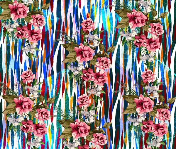 Renkli leopar deseni. Modern moda baskıları. Tekstil çizimi. Tekstil kumaş deseni.