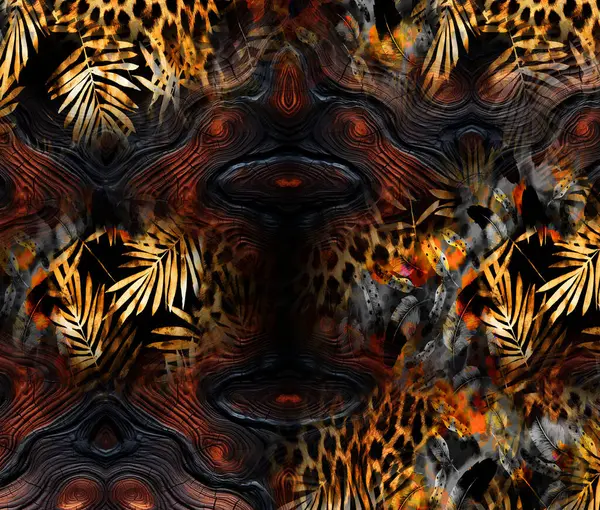 Renkli Desenler Çalışması, Leopar, Elbise Tasarımları. Tekstil, Kumaş, Yastık ve Modern Kolaj Şablonu. Dijital baskı elbisesi, moda tasarımları, baskı, moda desenleri.