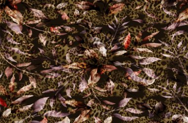 Renkli Desenler Çalışması, Leopar, Elbise Tasarımları. Tekstil, Kumaş, Yastık ve Modern Kolaj Şablonu. Dijital baskı elbisesi, moda tasarımları, baskı, moda desenleri.